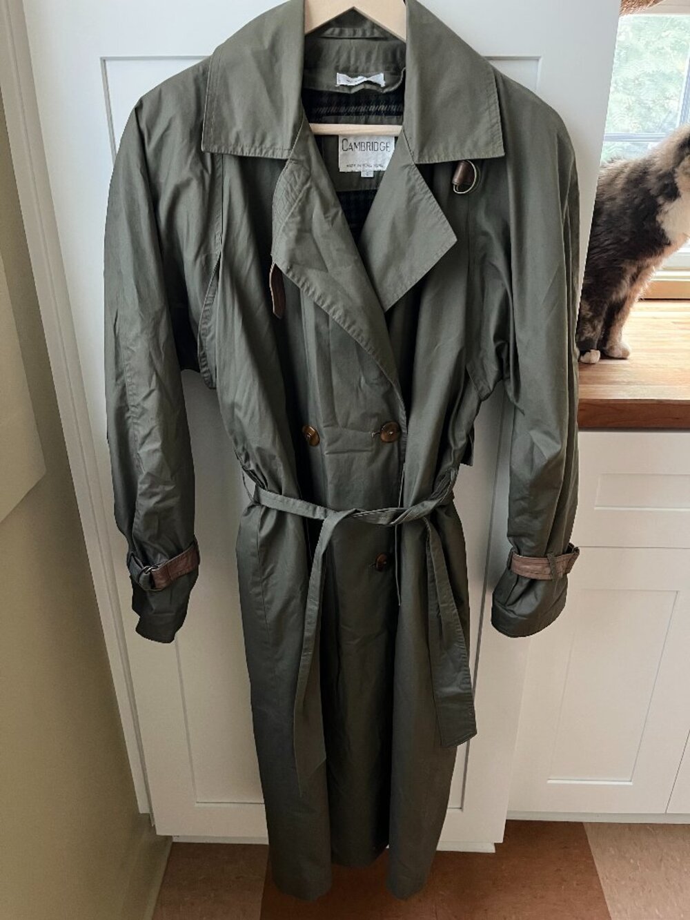 Vintage Cambridge Olive Trench Coat – Size 6